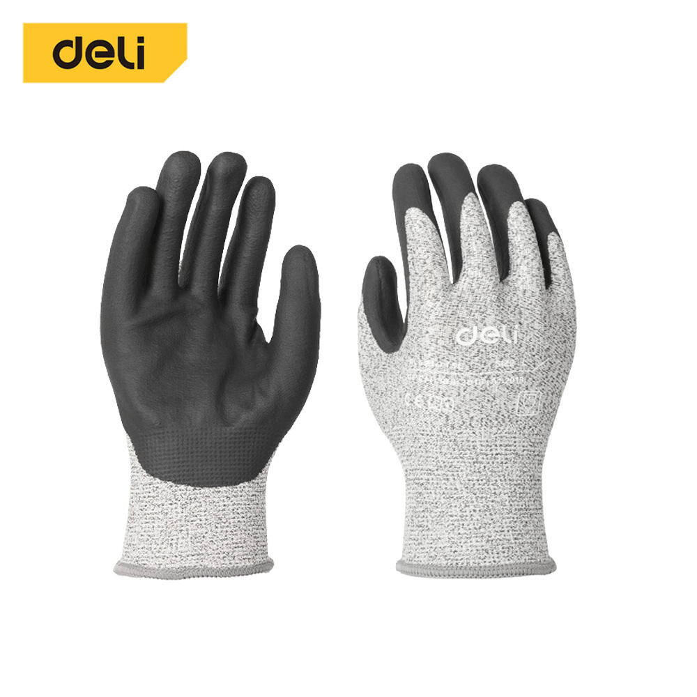 ถุงมือทำสวน DELI EDL521045XL-BK-01 ไซส์ XL สีเทา_0